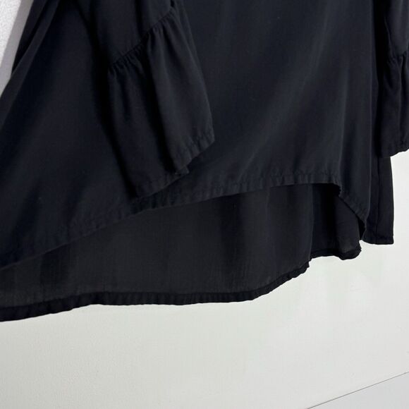 Bryn Walker Fran Round Neck Ruffle 3/4 Bell Sleeve Top Sz S Hi Low Hem Tencel - Picture 6 of 10